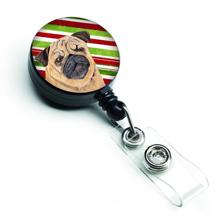 CAROLINES TREASURES Pug Candy Cane Holiday Christmas Retractable Badge Reel SC9331BR